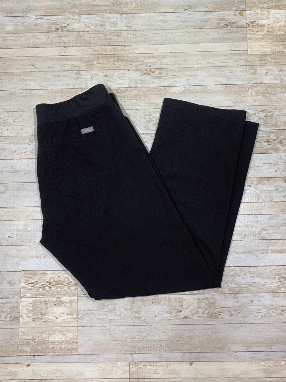 Figs Livingston Scrub Pants Straight Leg Black Size MP Medium Petite